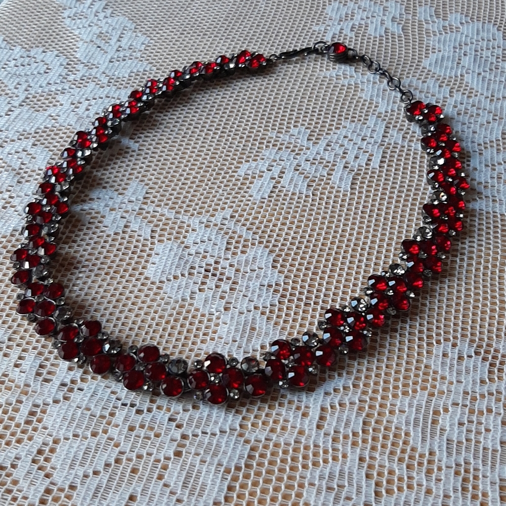 Ruby Red Crystal Necklace - Picture 2 of 6